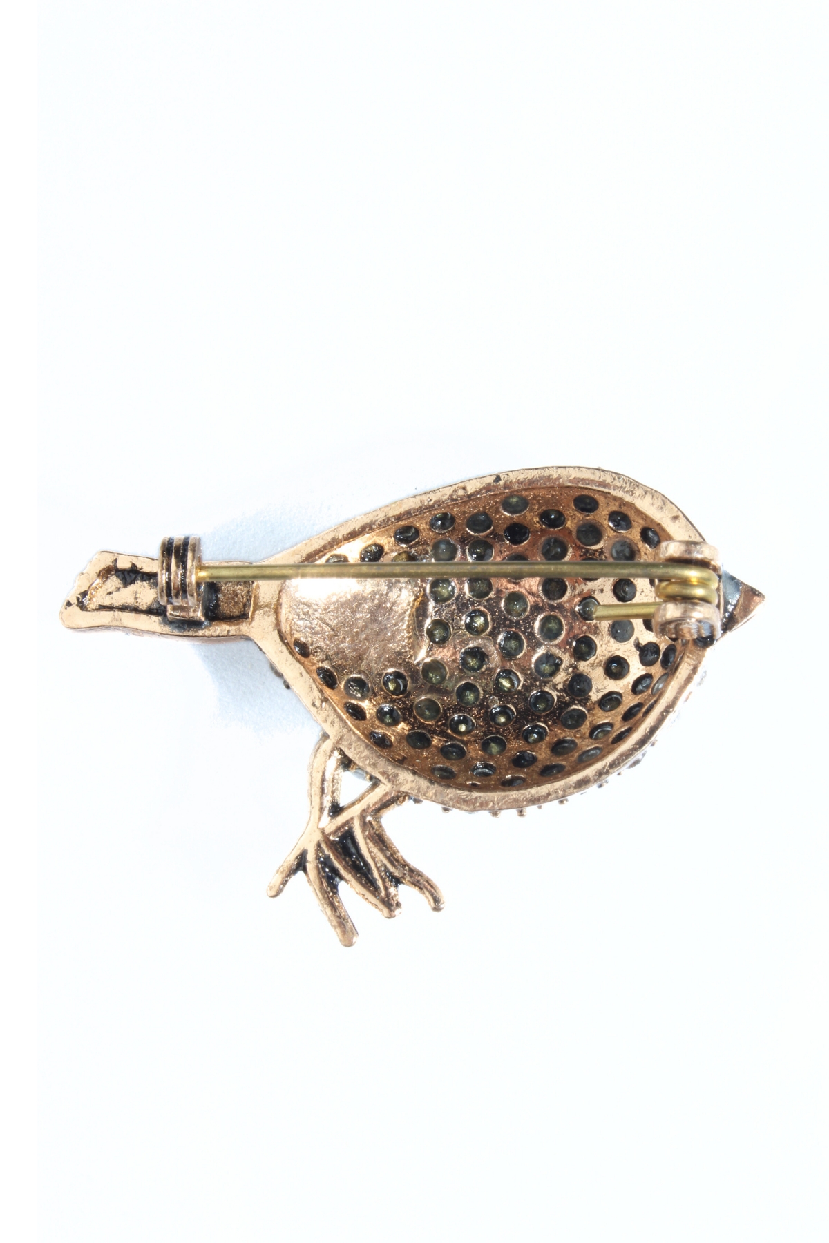 Moberi Bird Kristal Taşlı Broş İnci 3,5x2,5 Cm